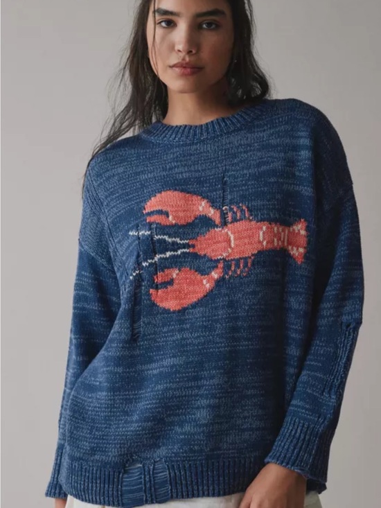 BDG Sweaters - BDG Urban Outfitters Kurt Lobster Graphic Distressed Oversized Sweater
